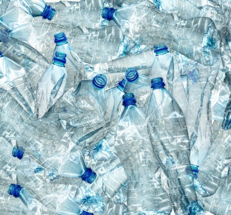 many used empty PET bottles